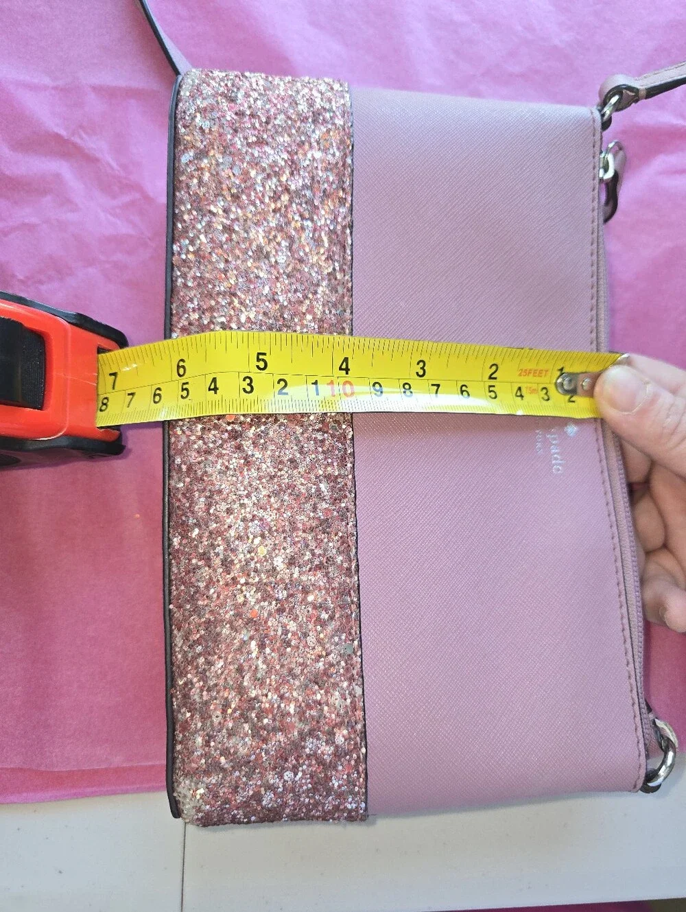 Kate Spade Pink Sparkly Saffiano Leather Crossbody